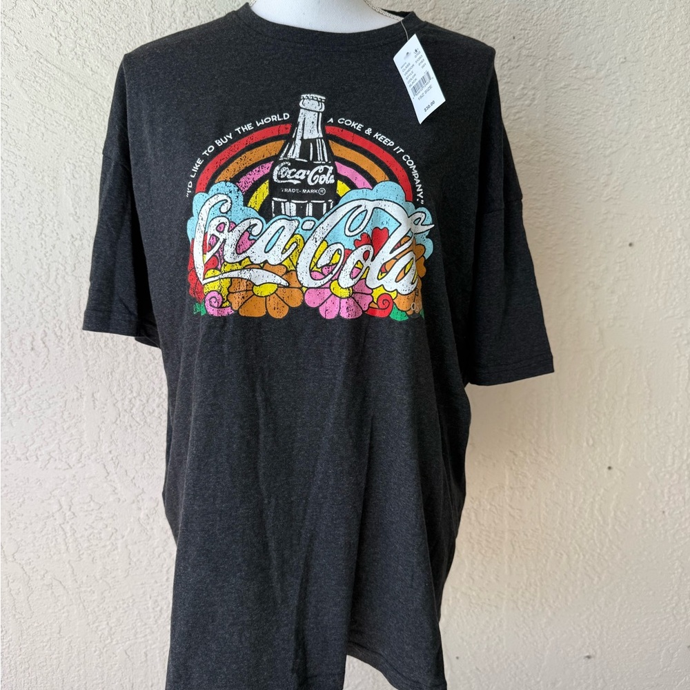 NWT Pacsun Coca-Cola T-Shirt 1971 The Unity Collection one Size Unisex Rainbow